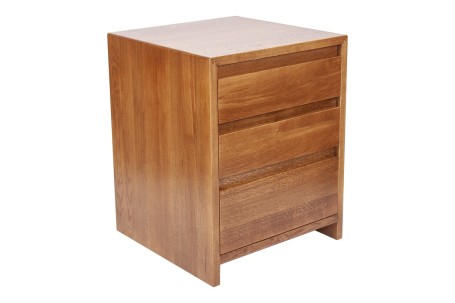 Тумбочка со скрытыми ручками из массива в минималистичном стиле