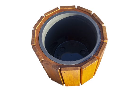 Горшок внутри кашпо из массива дуба